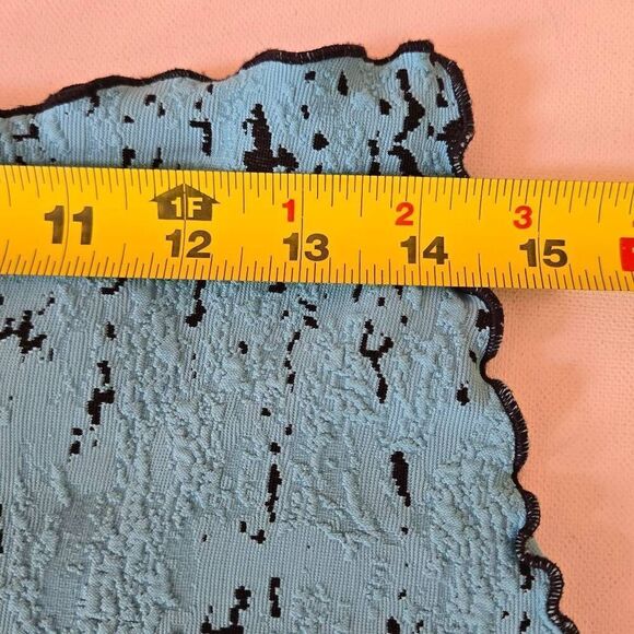 Haystacks Womens Textured Turquoise Black Pull On A-Line Stretch Skirt Size Medi - Picture 5 of 11